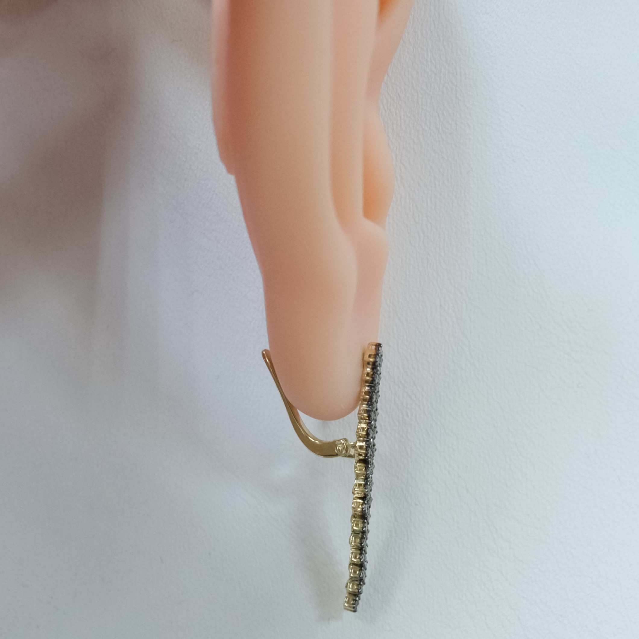 Серьги из желтого золота с коньячными бриллиантами